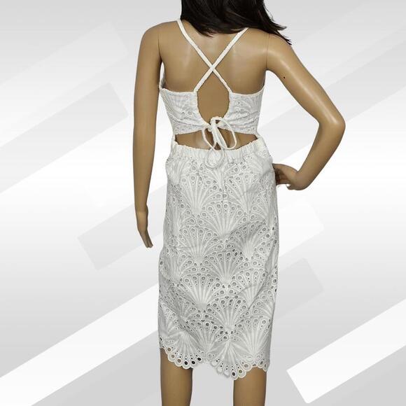 2/$50 Andie The Roatan Midi Dress White Eyelet Size M – Feminine & Breezy - Picture 3 of 7